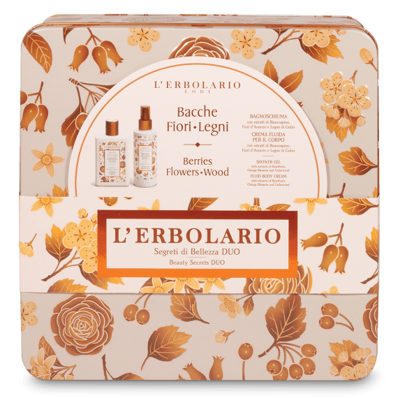 BERRY LINE FLOWERS AND WOODS BEAUTY SECRETS TRIO: BATH + CREAM + PERFUME