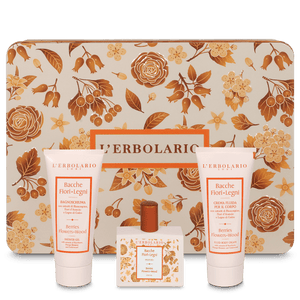 BERRY LINE FLOWERS AND WOODS BEAUTY SECRETS TRIO: BATH + CREAM + PERFUME