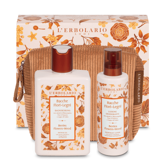 LINEA BACCHE FIORI E LEGNI BEAUTY POCHETTE LEGNO DI CEDRO: BAGNO + DEODORANTE